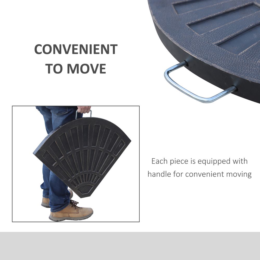 2 Piece Colophony Fan-Shaped Garden Parasol Umbrella Base