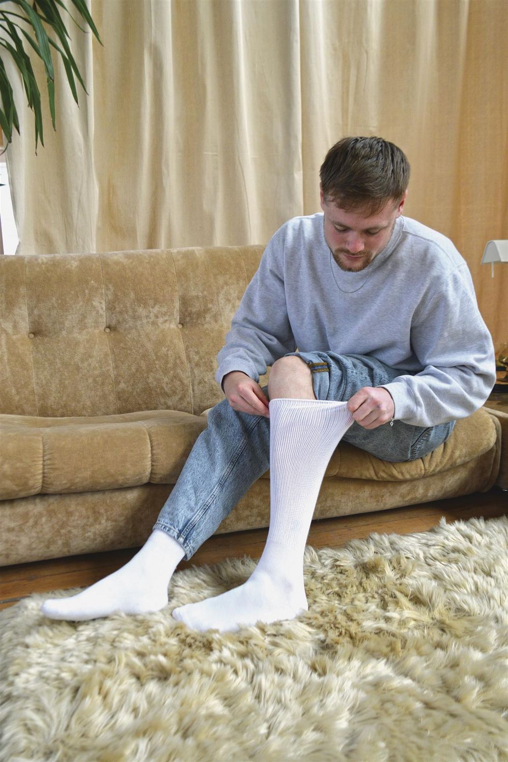 Dr.Socks Long Bamboo Diabetic Socks (9-11 / White)