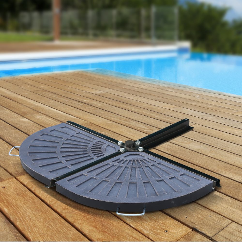 2 Piece Colophony Fan-Shaped Garden Parasol Umbrella Base