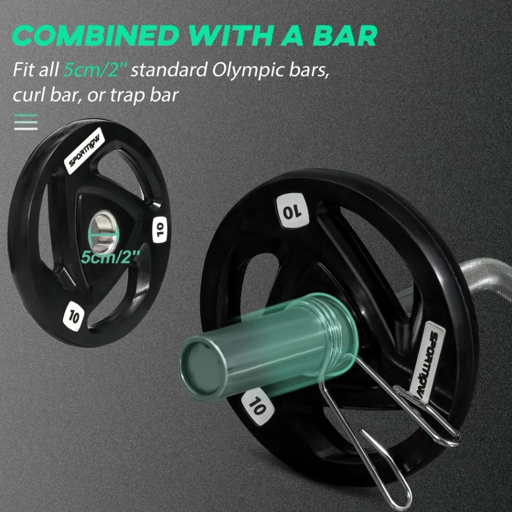 Olympic Weight Plates, Tri-Grip Barbell Weights Set with 2'' Holes, 2 x 10kg