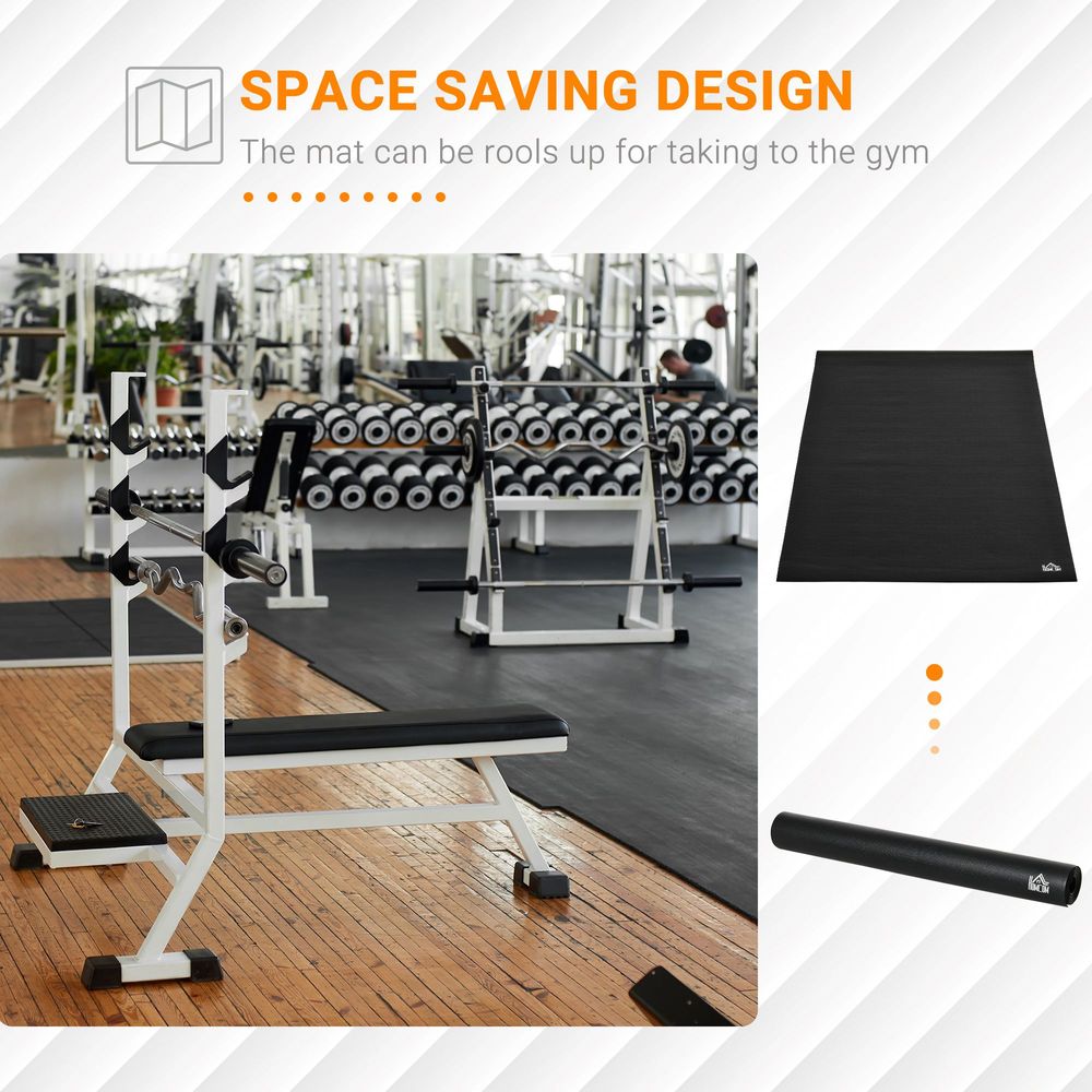 HOMCOM 6mm Thick Gym Equipment Mat Non-slip Floor Protector Mat 180 x 90 x 0.6cm
