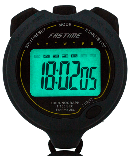 Fastime 28L Digital Handheld Sports Stopwatch Large Display Watch, Back Light