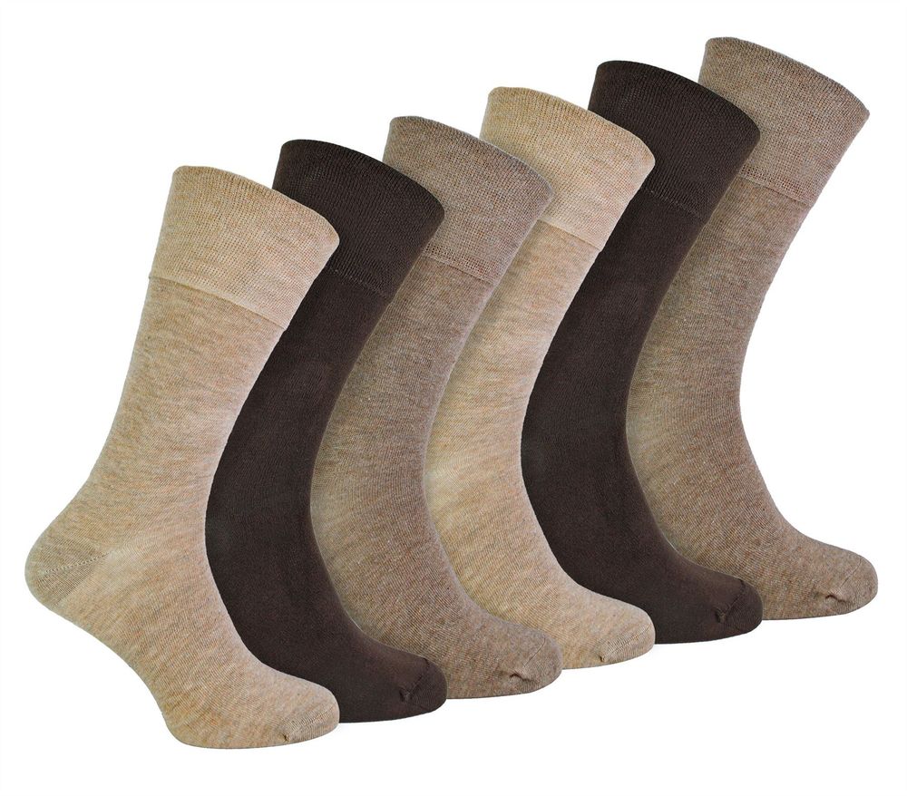 IOMI Footnurse - Mens 6 Pair Bamboo Non Elastic Socks