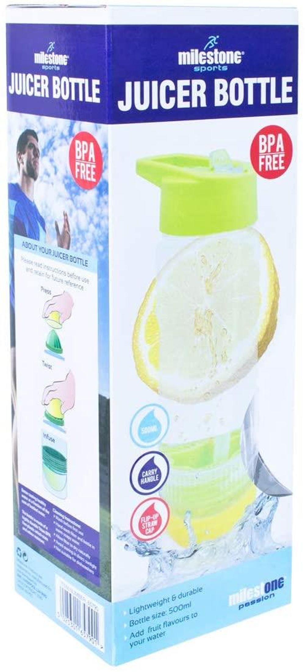 Milestone Juice Twist Water Bottle - Lime Capacity 700ml