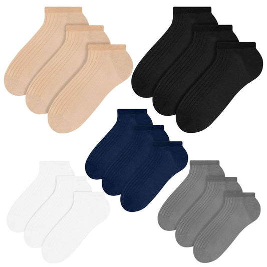 Steven - 3 PACK Mens 100% Cotton Ankle Socks