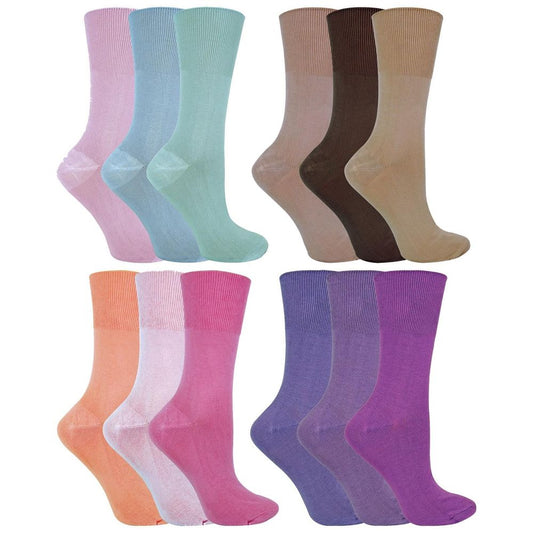 3 Pairs Ladies Non Elastic Bamboo Socks