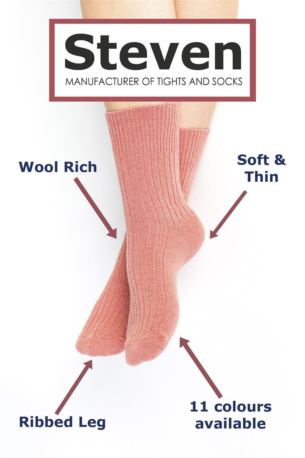 Steven - Ladies Wool Dress Socks