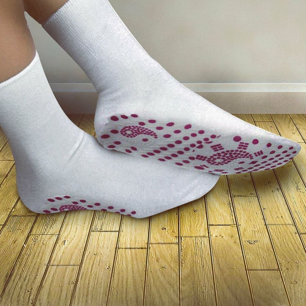 Tourmaline Magnetic Health Socks, White