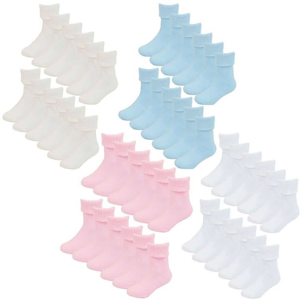 Babies 12 Pack Plain TOT Socks