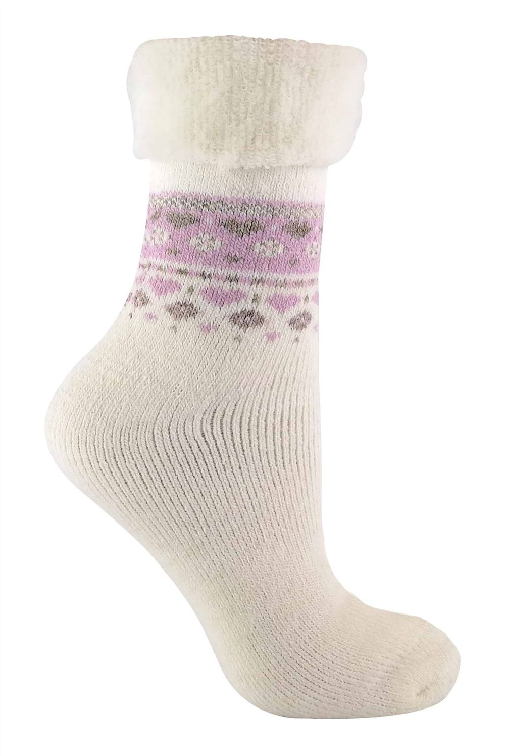 Ladies Turnover Top Wool Bed Socks