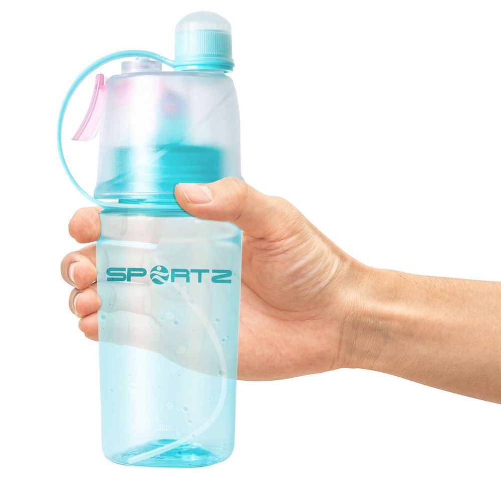 Aquarius Leak Proof Sports Water Bottle with Spray Function 400ml Blue