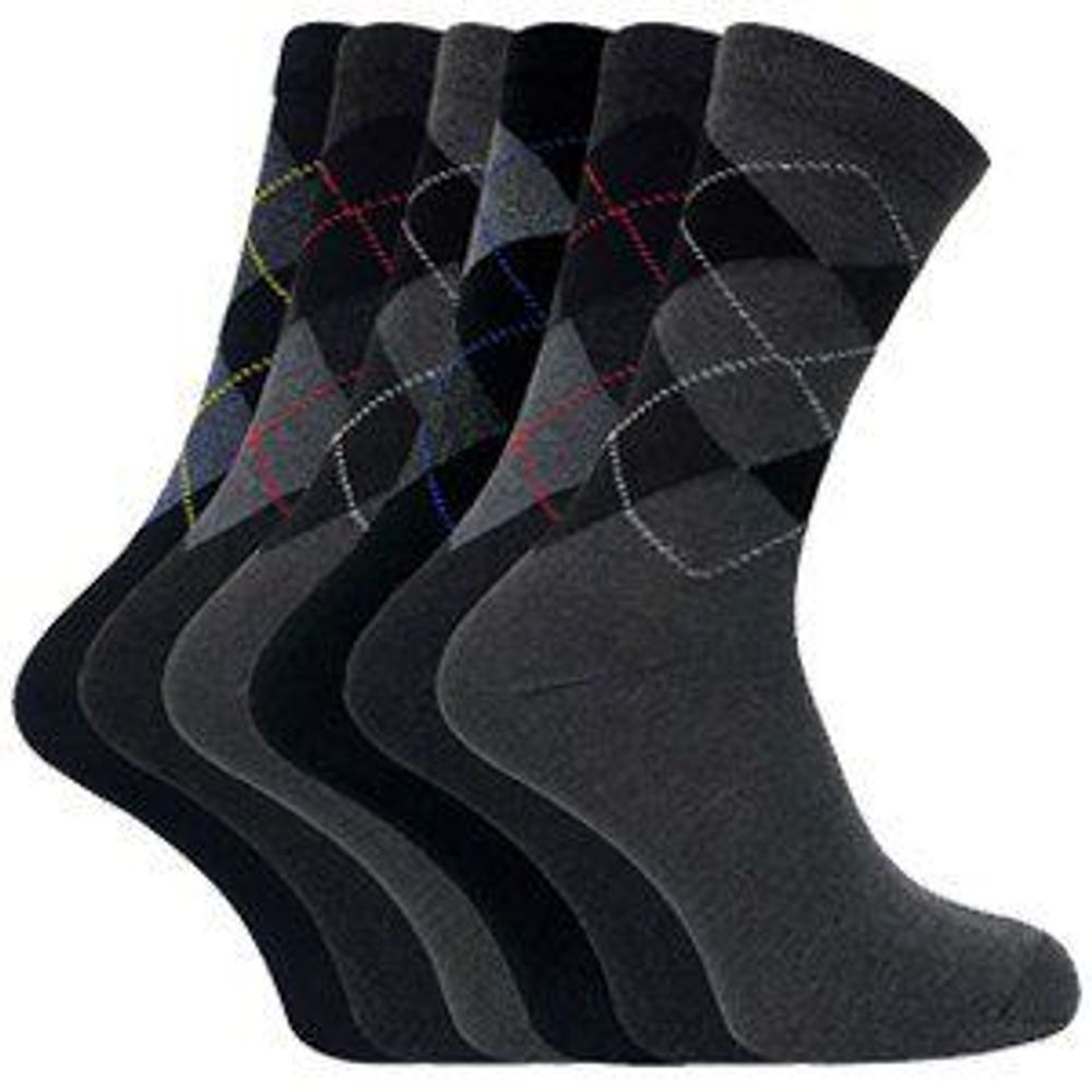 6 Pairs Mens DEE Patterned Cotton Socks