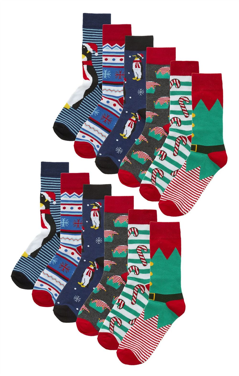 12 PAIRS - Mens Xmas Socks