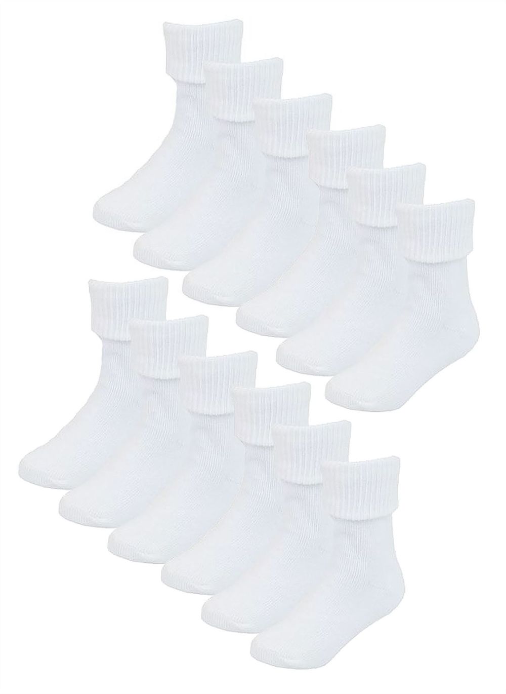 Babies 12 Pack Plain TOT Socks