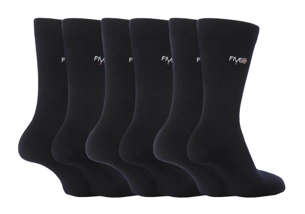 FiveG - 6 Pairs Mens Fairtrade Cotton Socks