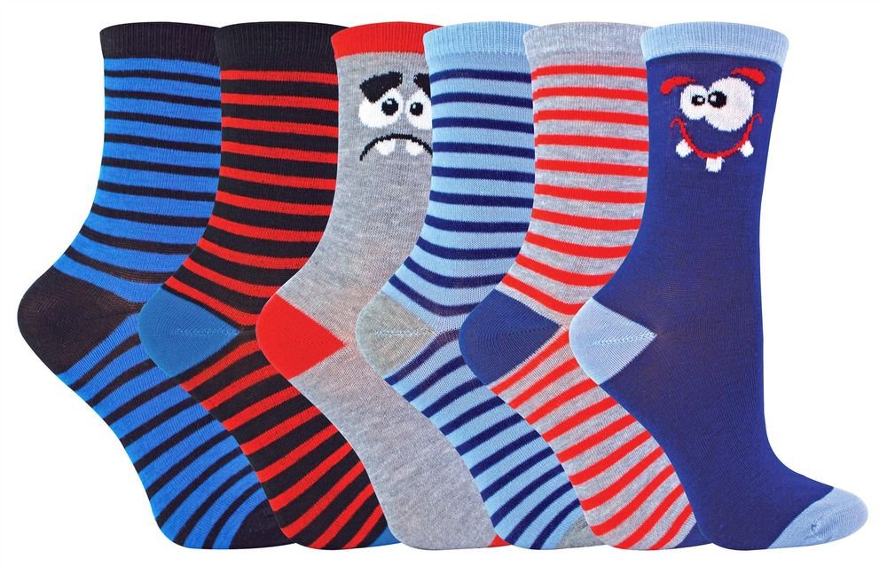 Boys 6 Pack Design Socks