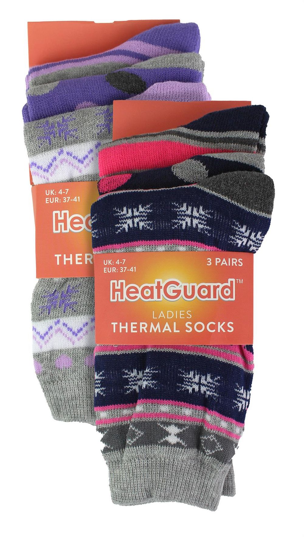 6 Pairs Spots & Stripes Thermal Socks