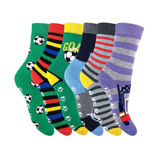 Kids 6 Pack Thermal Slipper Socks