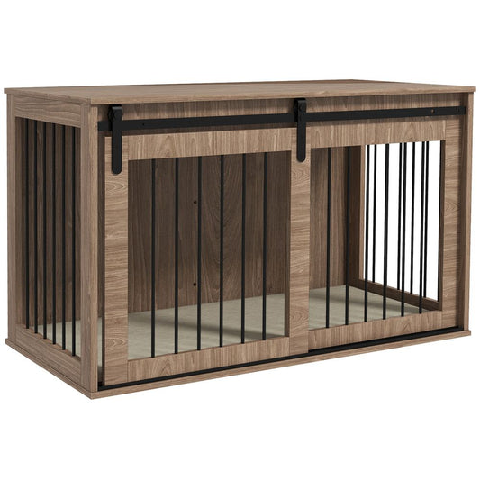 PawHut Dog Crate Furniture with Removable Cushion for XL Dogs - Brown