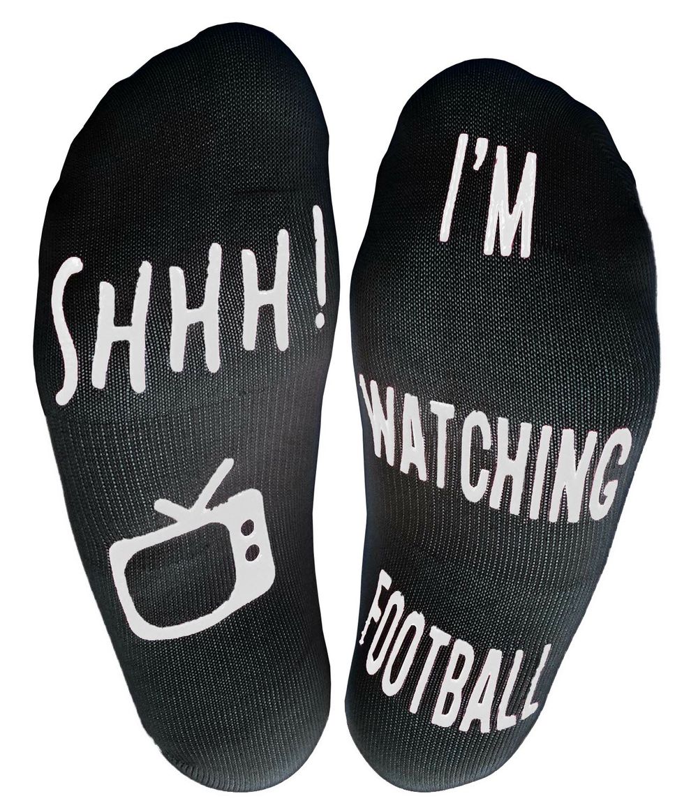 'Shhh I'm Watching Football' Funny Ankle Socks, Gift For Football Fans