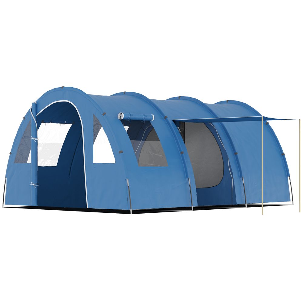 5-6 Man Family Tent Camping Tent with Two Room, Floor & Carry Bag