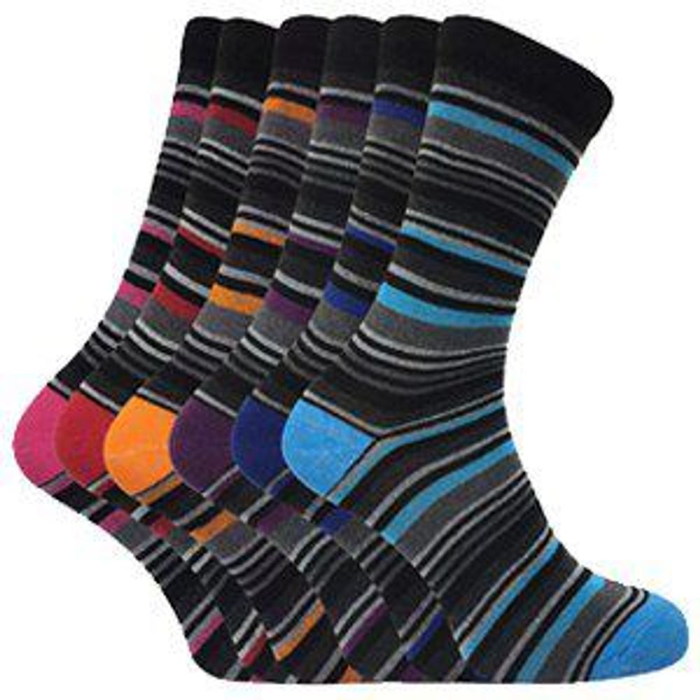 6 Pairs Mens DEE Patterned Cotton Socks