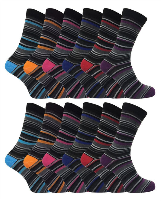 12 Pack DEE3 Socks (Stripe)