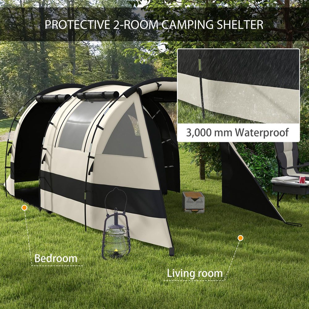 Outsunny Blackout Camping Tent with Bedroom & Living Room for 4-5 Person