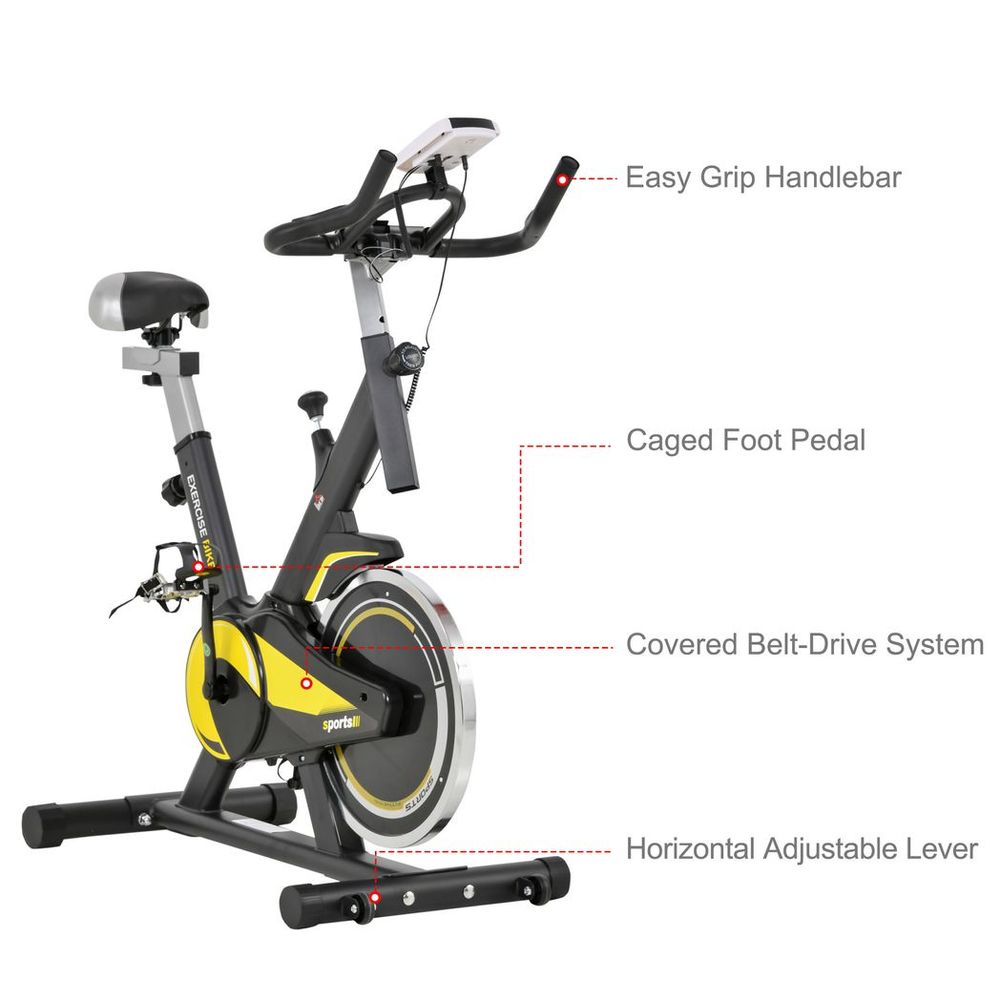 HOMCOM Exercise Bike 10KG Flywheel Cycling w/ Adjustable Resistance LCD Display