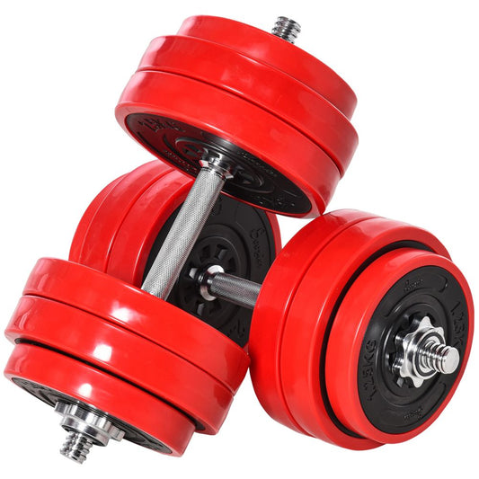 Adjustable 30KGS Barbell & Dumbbell Set Ergonomic Fitness Exercise in Home Gym