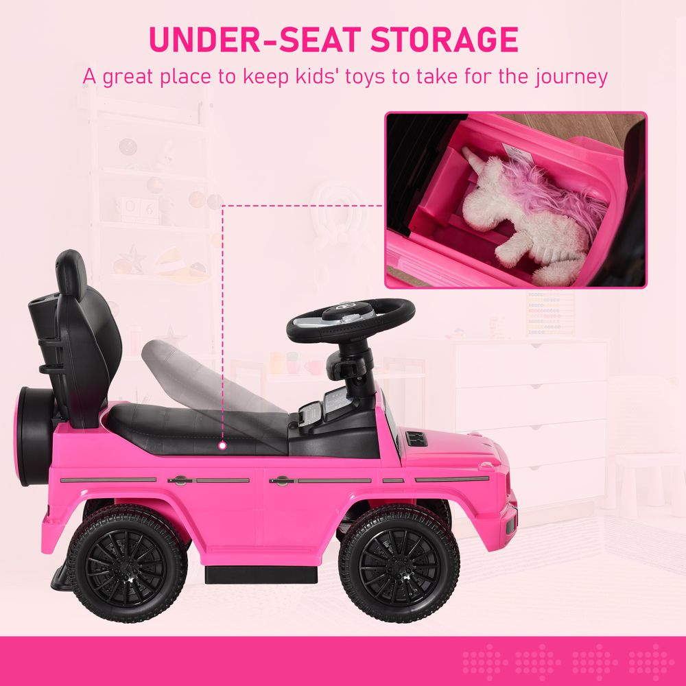 Benz G350 Ride-on Sliding Car Floor Slider Stroller Kids Vehicle, Pink HOMCOM