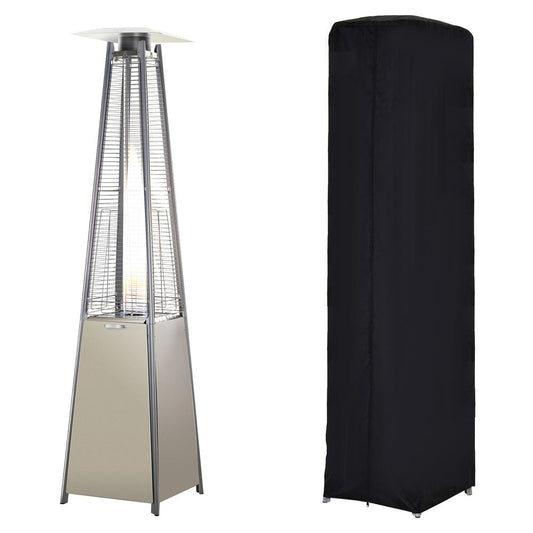 10.5KW Patio Gas Heater Outdoor Pyramid Propanes Heater w/ Cover