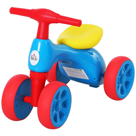 Baby Balance Bike Toddler Safe Training 4 Wheels Storage Bin Muti-Color