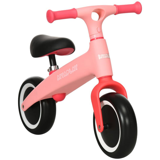 AIYAPLAY Baby Balance Bike, Children Bike Adjustable Seat, Wide Wheels - Pink