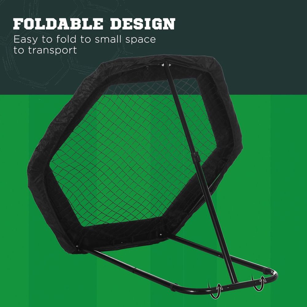 Foldable Rebounder Net, Football Training Net with Adjustable Angles