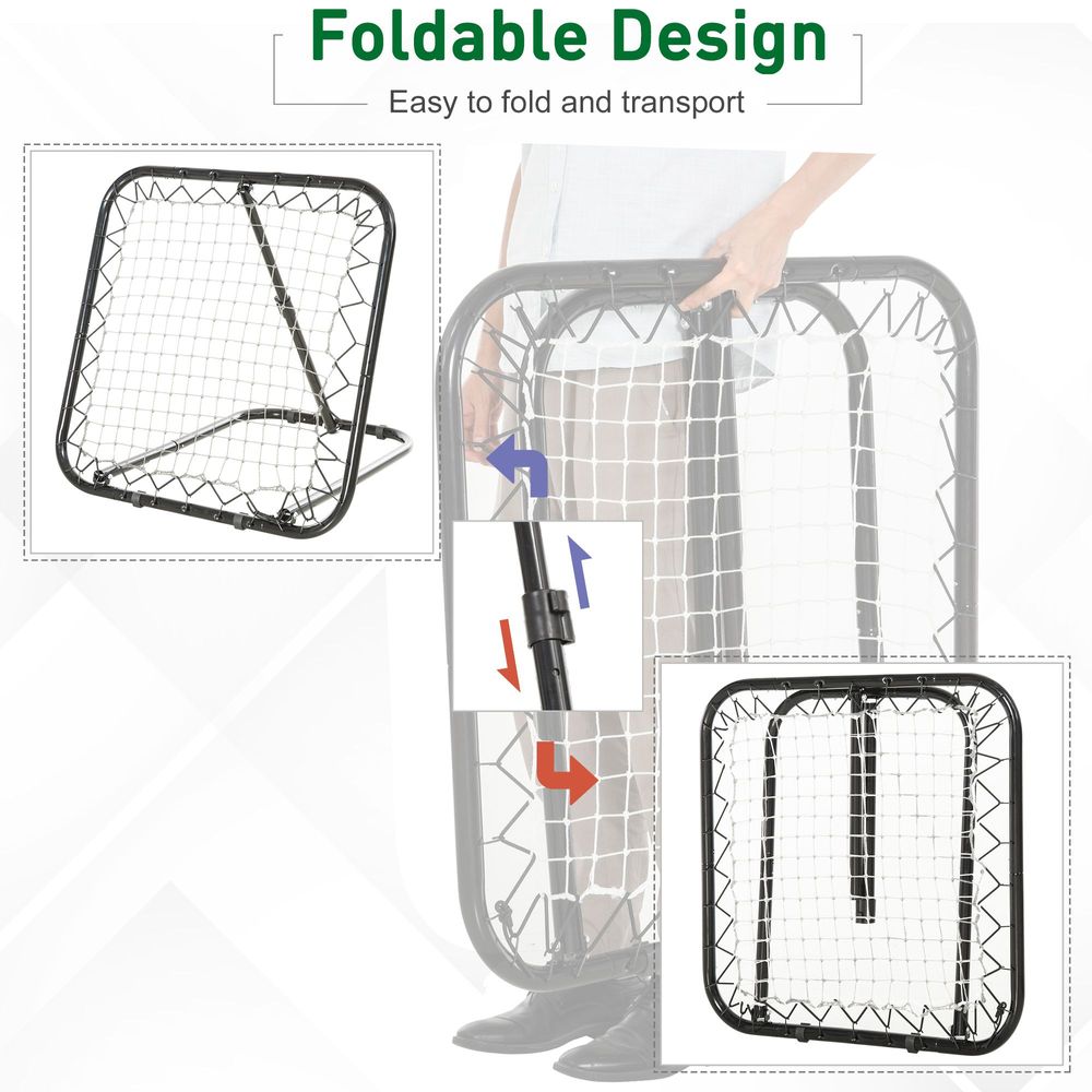 Angle Adjustable Rebounder Net Goal Training Set Football, Baseball HOMCOM