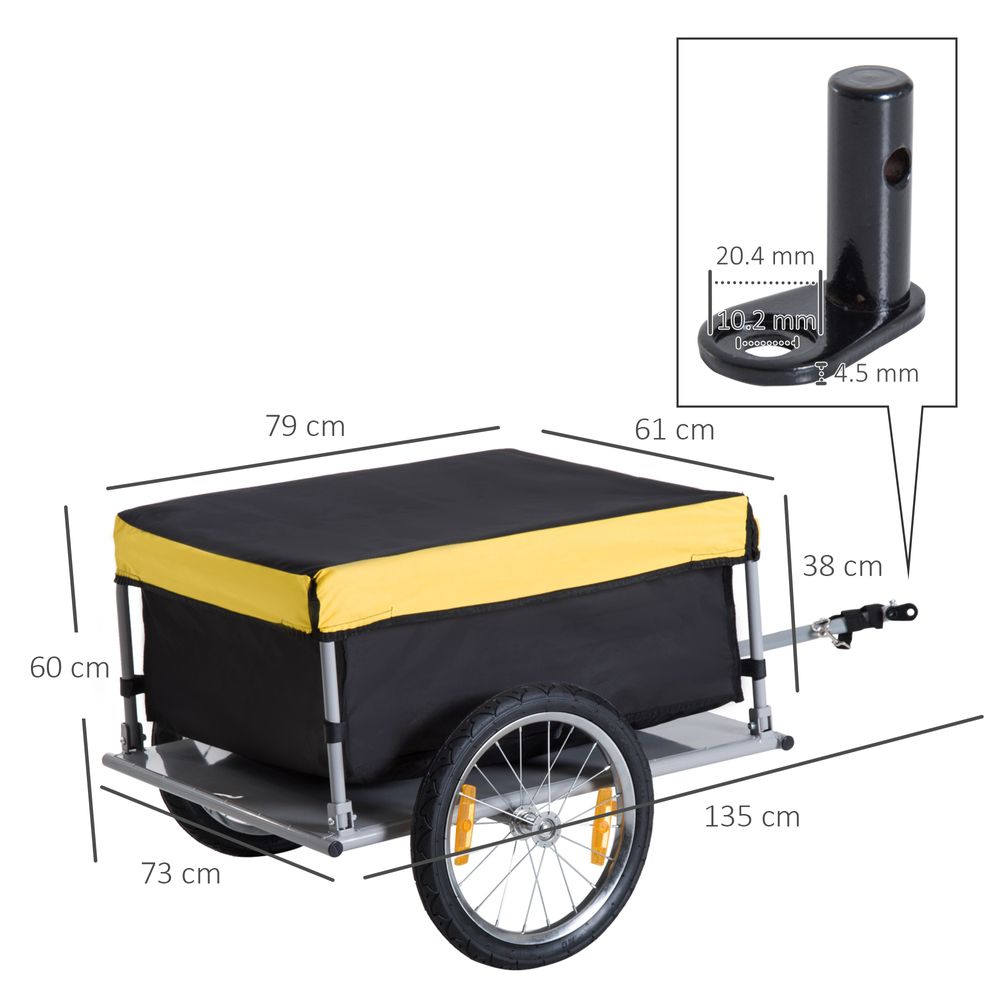 Steel Frame Bike Cargo Trailer Storage Cart Yellow