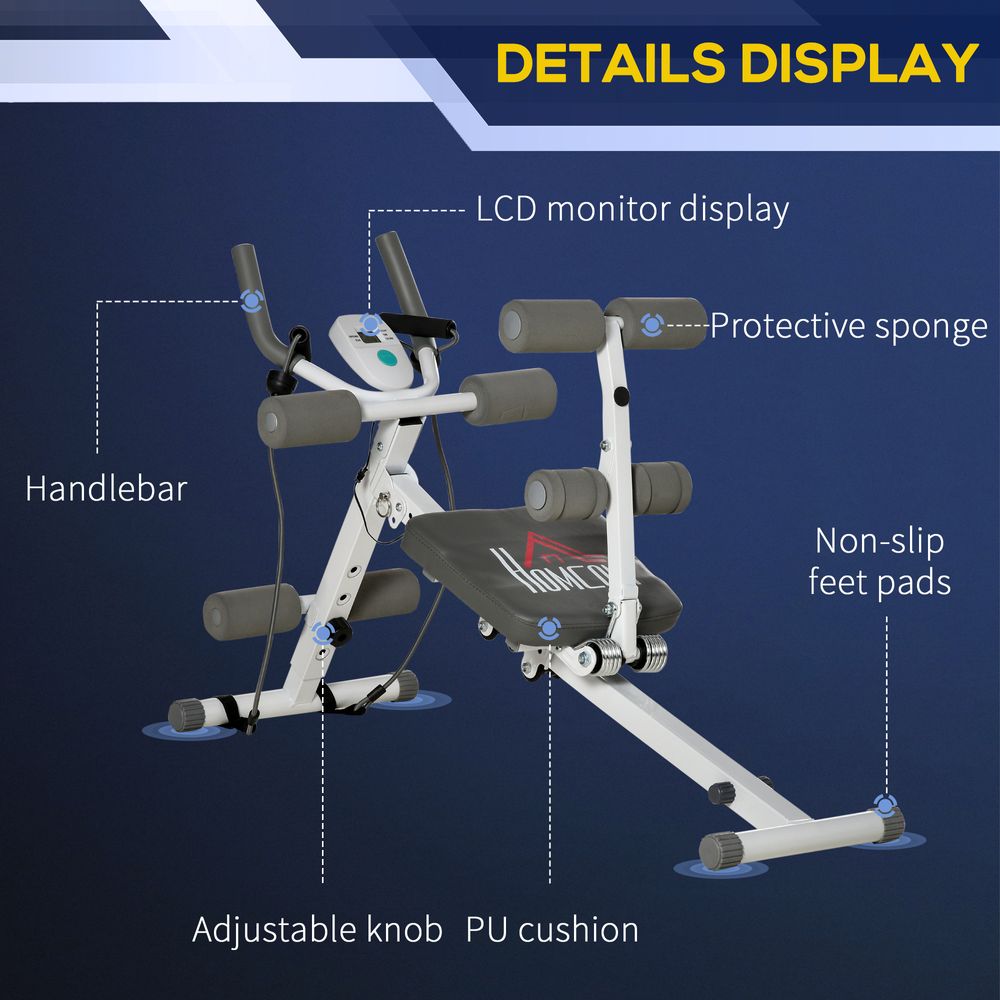 Abdominal Trainer Core Workout Exercise Foldable Adjustable Steel Frame HOMCOM