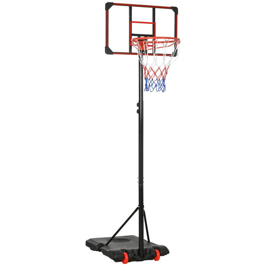 SPORTNOW Kids Adjustable Basketball Hoop and Stand w/ Wheels, 1.8-2m
