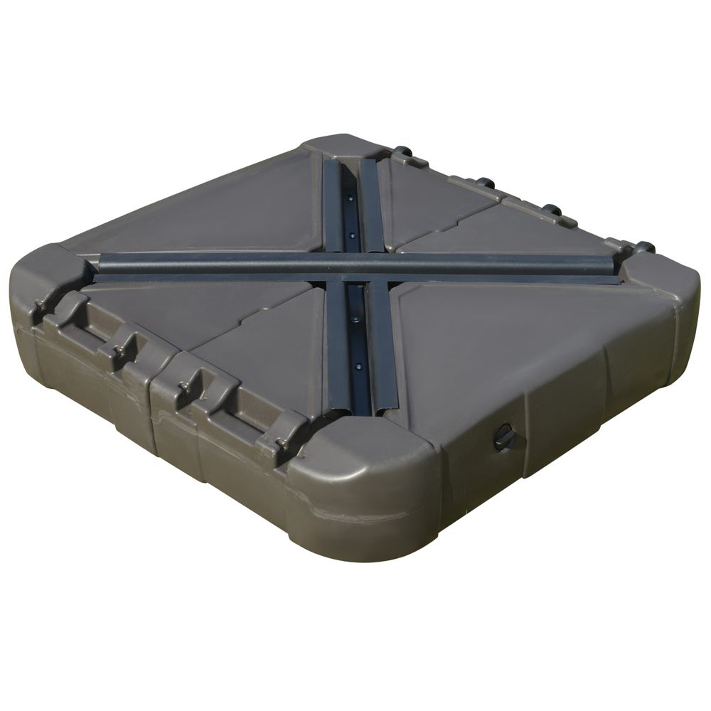 Square Cantilever Patio Umbrella Base Water or Sand Filled with Wheels Crossbar