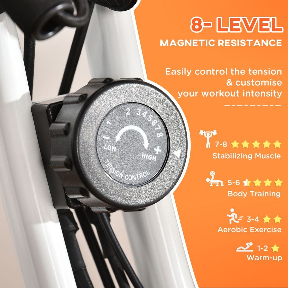 2-In-1 Upright Exercise Bike 8-Level Adjustable with Pulse Sensor Orange