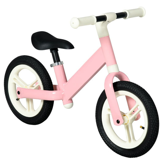 AIYAPLAY 12" Kids Balance Bike No Pedal with Adjustable Seat for 2-5 Years Pink