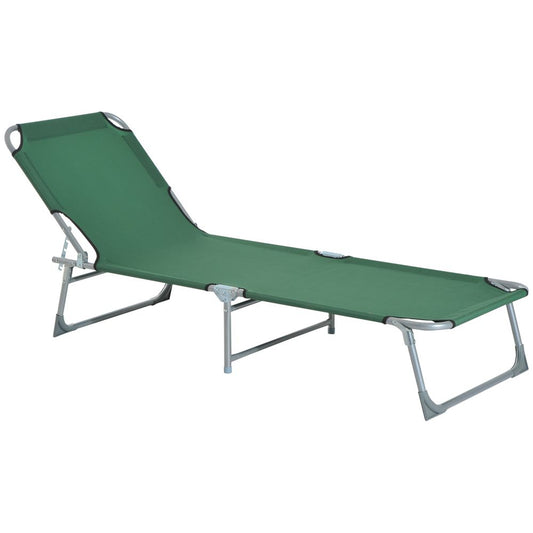 Camping Cot Picnic Sun Lounger Portable Folding Chair Patio Green Outsunny