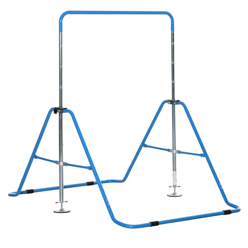 Kids Gymnastics Bar w/ Adjustable Height, Foldable Training Bar - Blue