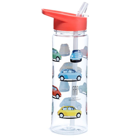 Reusable Retro Fiat 500 Shatterproof Ecozen 550ml Water Bottle with Flip Straw