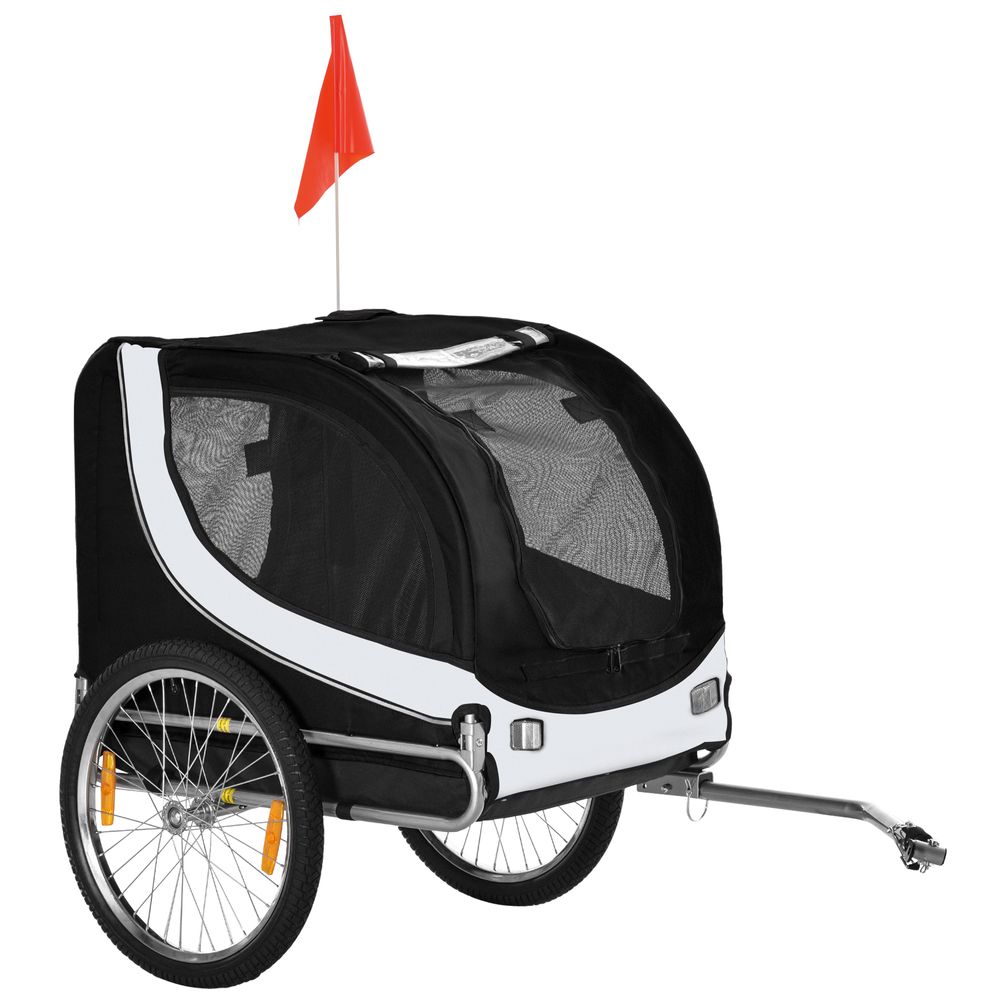 Pet Bicycle Trailer Dog Cat Bike Carrier Water Resistant Travel Steel Black