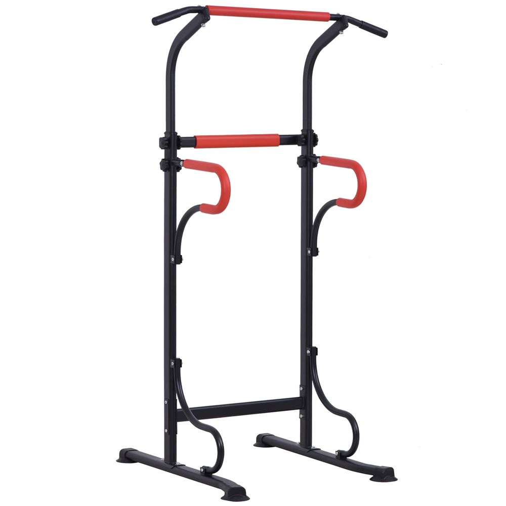 Steel Multi-Use Exercise Power Tower Station Adjustable Height w/ Grips HOMCOM