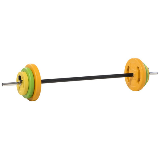 HOMCOM 20kg Weights Barbell Set with Non-slip Handle for Strength Training